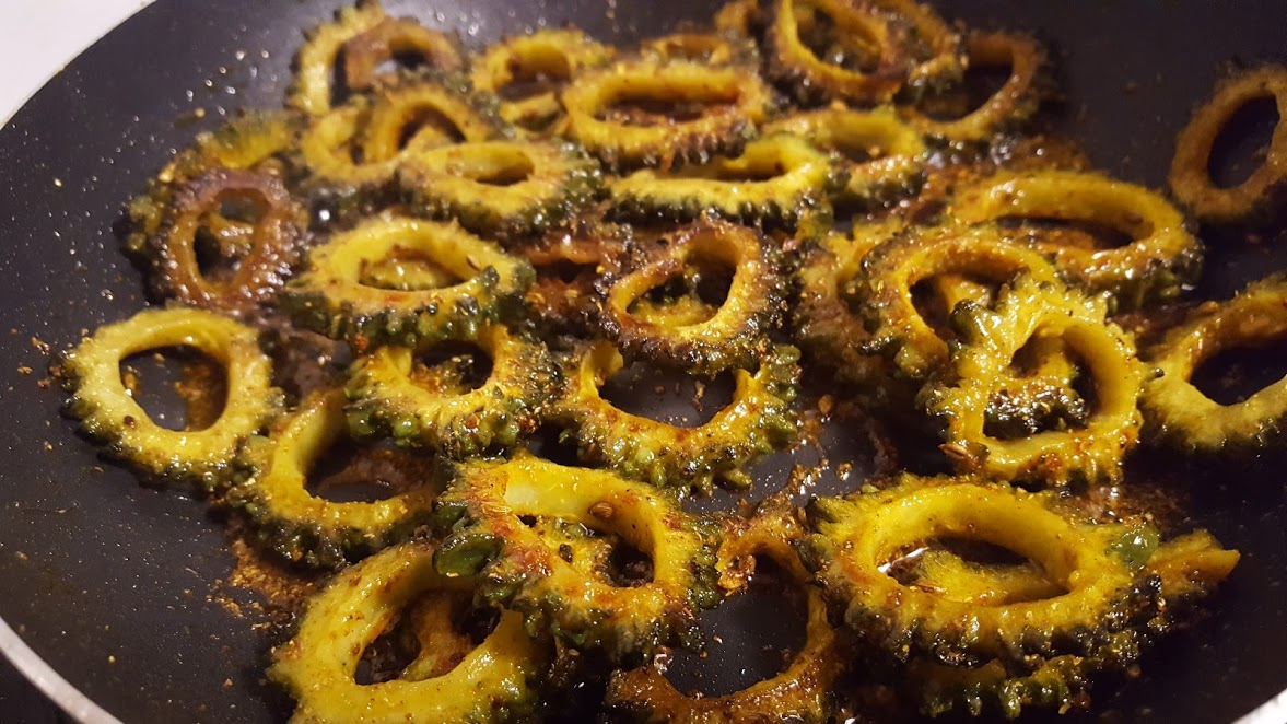 Karele Ki Sabzi Recipe with Step by Step Photo dontask4salt vegetarian Indian recipes