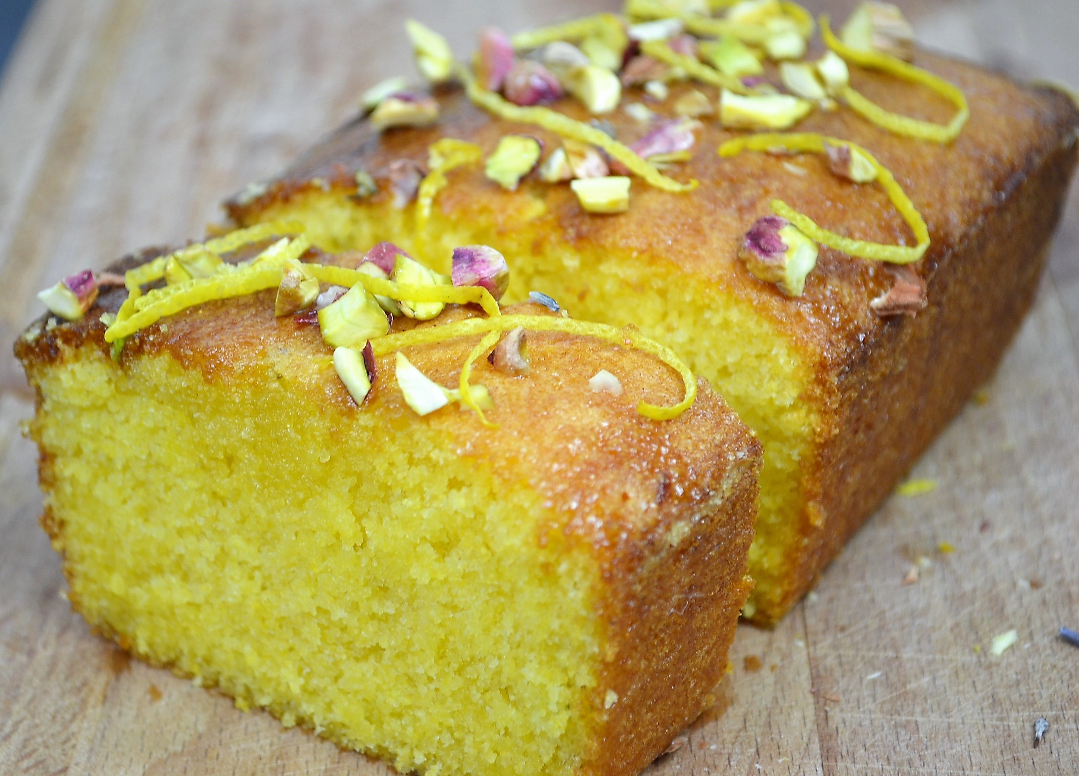 Tea Time Lemon Lavender Polenta Cake