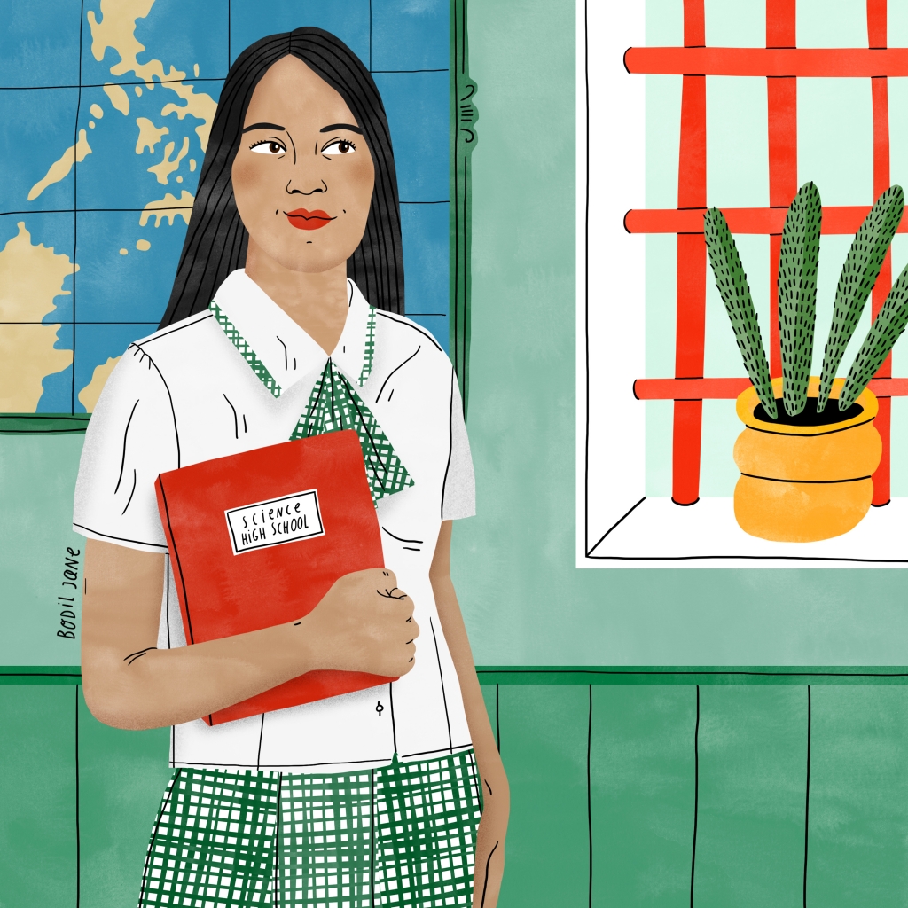 Portrait of school girl in the Philippines