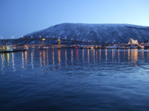 View of Ishavskatedralen from Tromsø city centre View of Ishavskatedralen from Tromsø city centre
