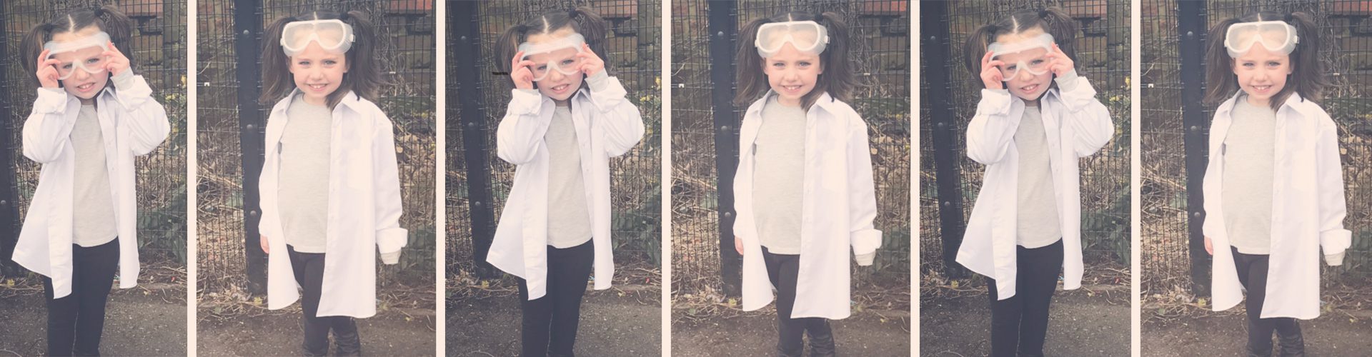 girl dressed as scientist
