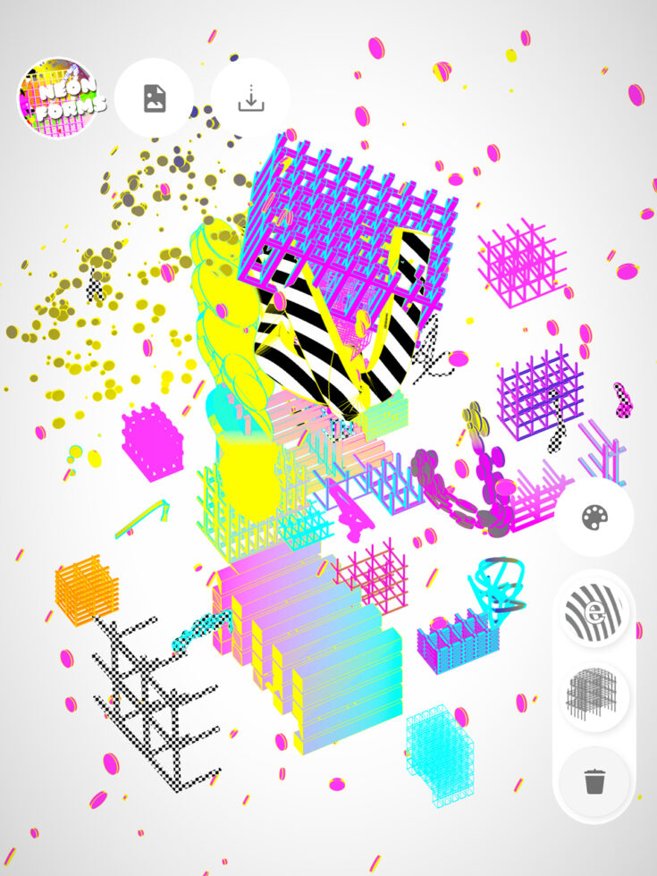 Experimental artwork by Will Hurt, created using the NeonForms app.