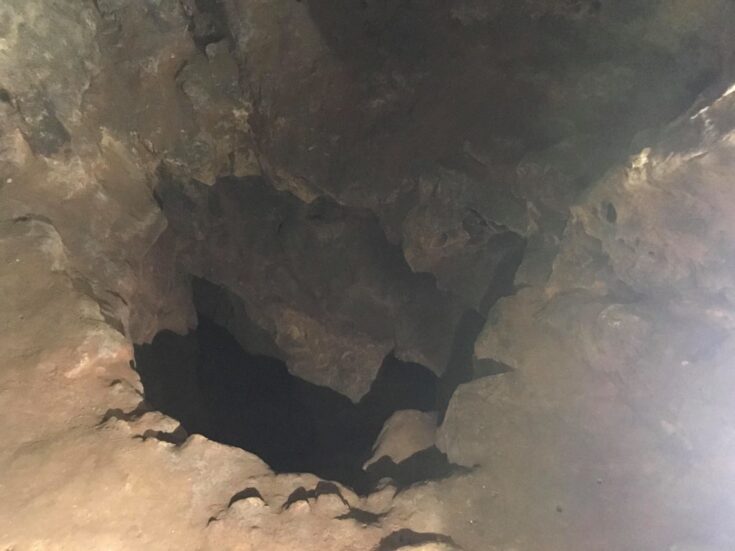 An abyss, found in a cave at Cresswell Crags. Photo by Ryan Heath.