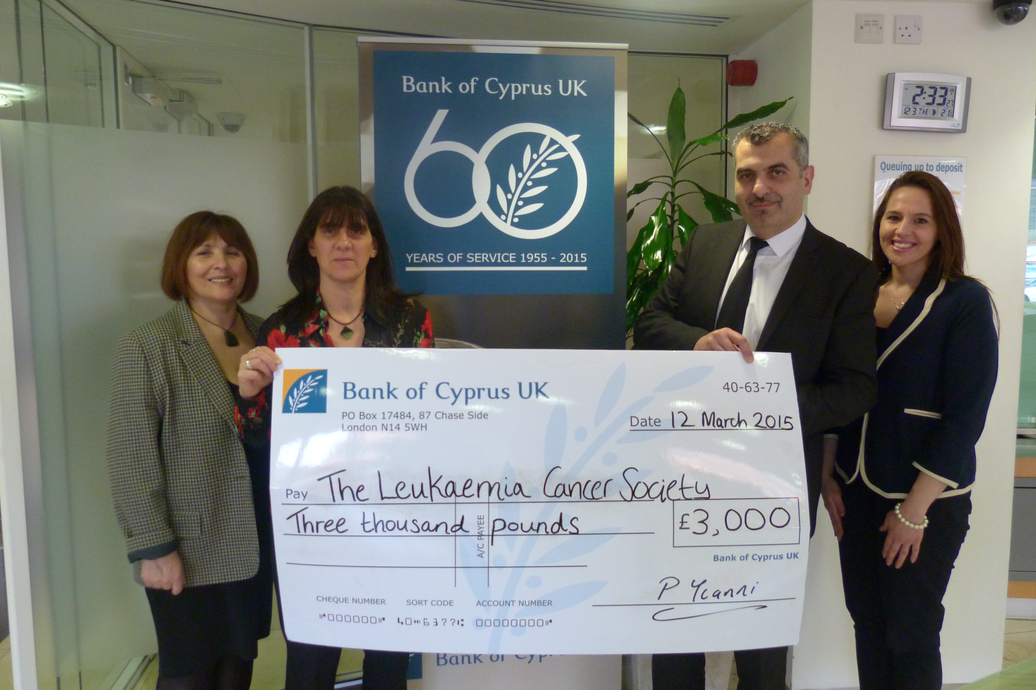 Bank Of Cyprus Uk Supports The Leukaemia Cancer Societyparikiaki