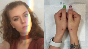 Girl who always gets left and right confused has letters tattooed on hands so she doesn’t forget