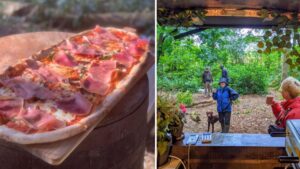 There’s a hidden woodland den serving up pizza and coffee that you can only get to on foot