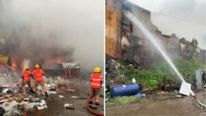 Firefighters continue to tackle devastating blaze at Oldham waste plant