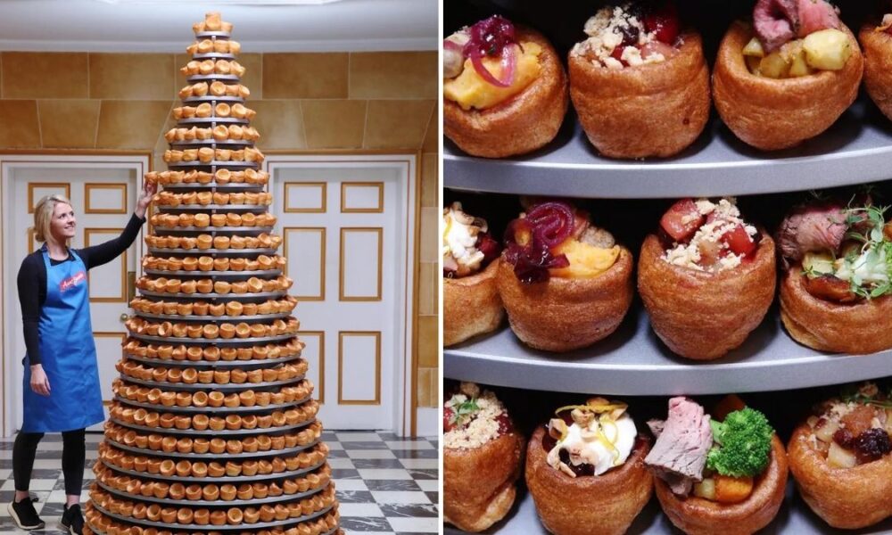 Aunt Bessies made a giant 25tier Yorkshire Pudding cake