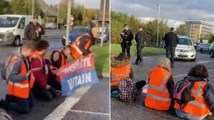 Insulate Britain protestors ‘glue themselves to floor’ on M56 near Manchester Airport