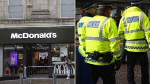 Shocking footage emerges of mass brawl involving ‘100 school kids’ in Piccadilly Gardens McDonald’s