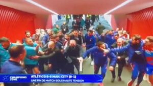 Tunnel footage shows ‘disgraceful’ scenes between Man City and Atletico players after Champions League clash