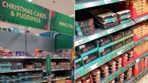 Morrisons shoppers confused to see mince pies and Christmas cakes already on sale