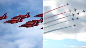 People can watch the Red Arrows fly over Greater Manchester tomorrow