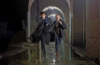 Benedict Cumberbatch as Sherlock Holmes and Martin Freeman as John Watson
