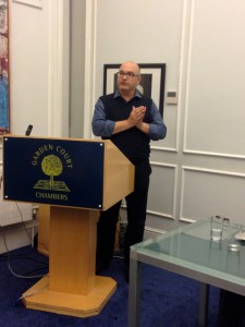 Bill Bolloten speaking at an IRR meeting about the implications of the Prevent duty in schools (October 2015)