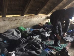 Beds in migrant camp © S.Nandzik