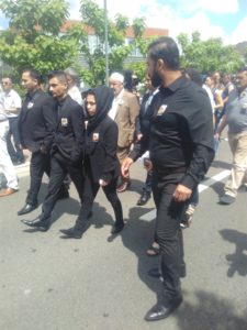 At the funeral of Mawda, a two-year-old Kurdish Iraqi girl, who died after being shot near Mons, Belgium