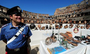 Seized material on display in Rome Andromeda 2