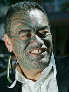 Businessman Shane Te Ruki who states that his moko 'reflects his passion for kaupapa Maori' from the Waikato Times 2009