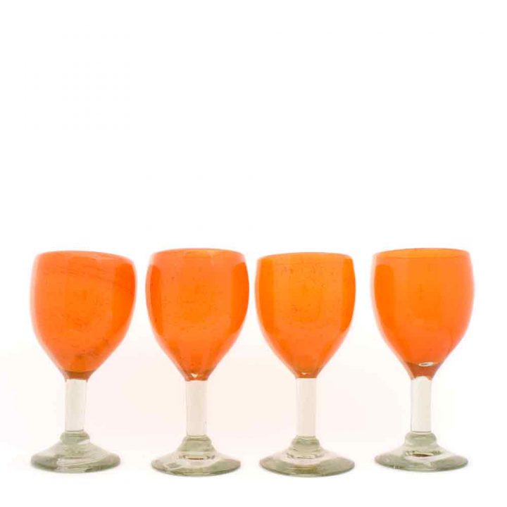 Orange wine glass Milagros
