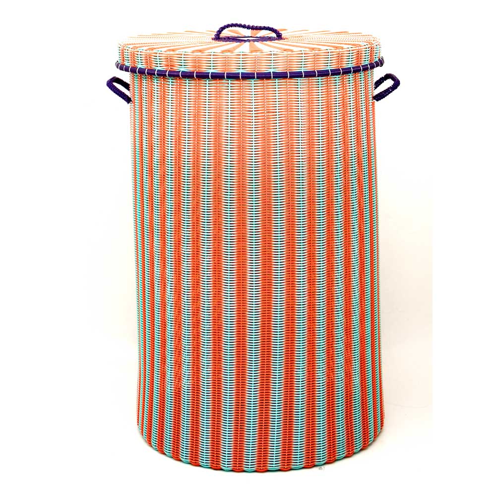 Orange & pistachio laundry basket Milagros