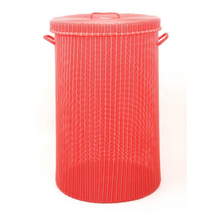 Red large hand made laundry basket Milagros