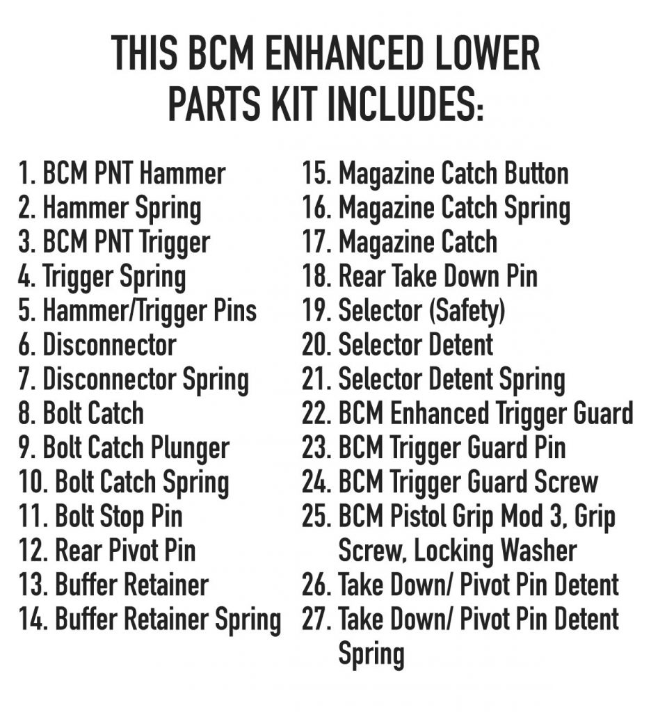 BCM Enhanced Lower Parts Kits