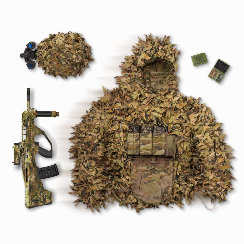 the Platatac Huntsman 3D Leaf Anorak (TFP) is engineered to break up the human silhouette and disrupt detection across a broad range of visual and thermal spectrums.