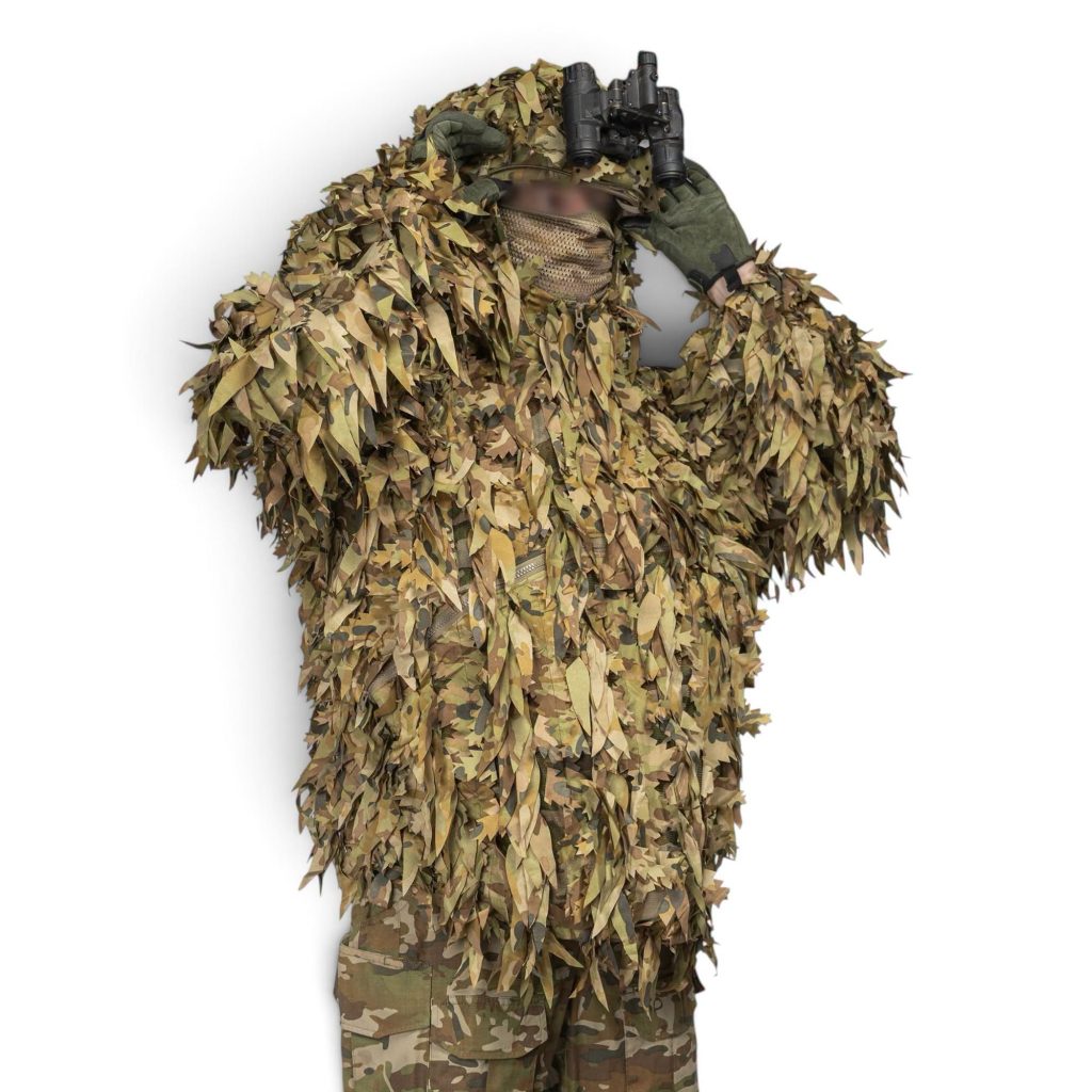 the Platatac Huntsman 3D Leaf Anorak (TFP) is engineered to break up the human silhouette and disrupt detection across a broad range of visual and thermal spectrums.