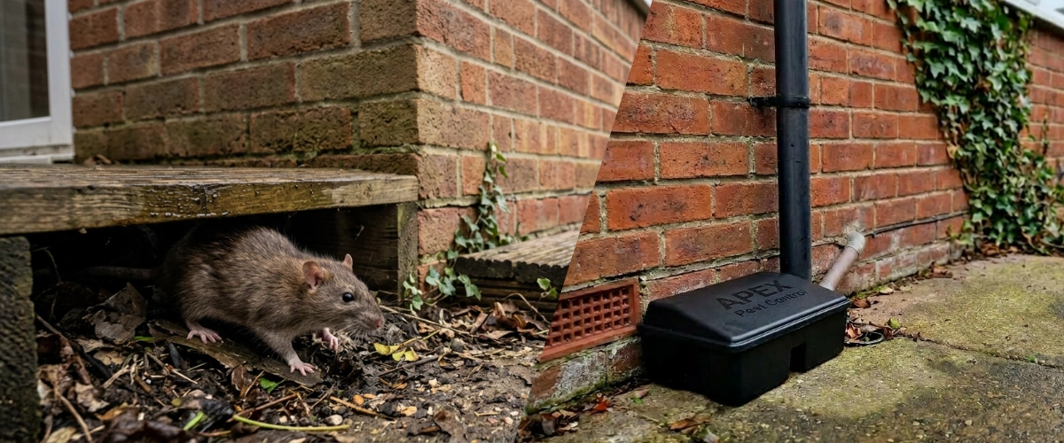 Apex Pest Control Leeds technician agreeing fixed-price rat treatment plan