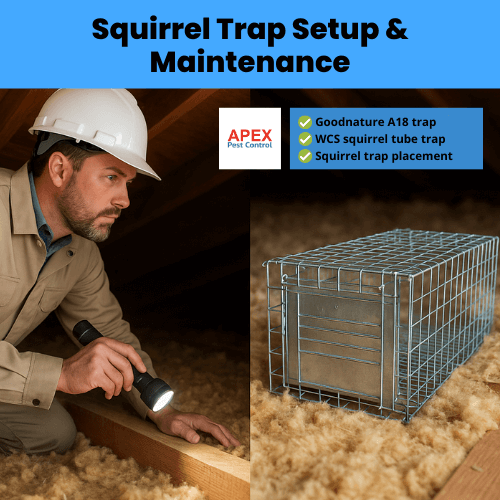 squirrel trap setup & maintenance