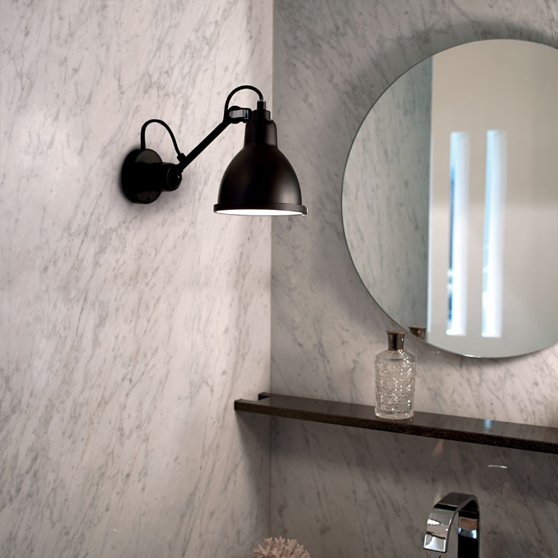 Lampe Gras N304 Bathroom Wall Light Black Body Black Shade B