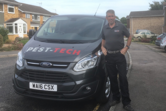 Kelly by a Pest-Tech van | Pest Control Dartford