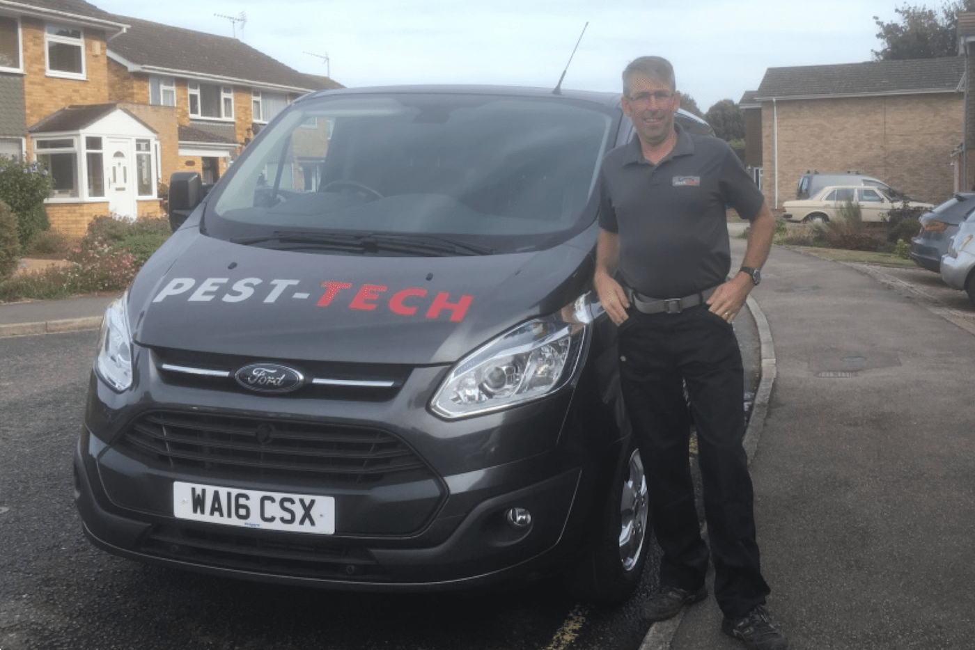 Kelly by a Pest-Tech van | Pest Control Dartford