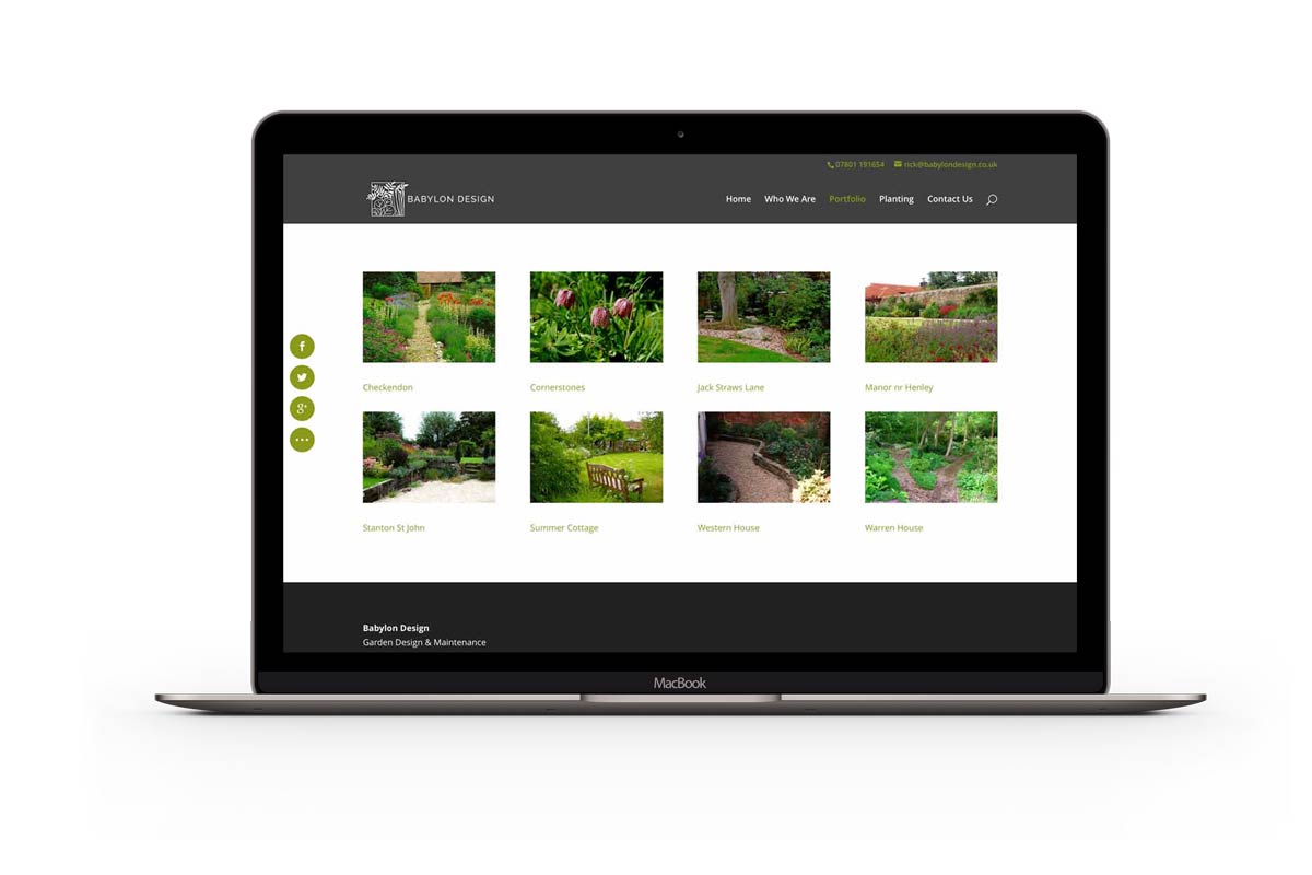 Website update. Website design update for Babylon Design Watlington Oxfordshire