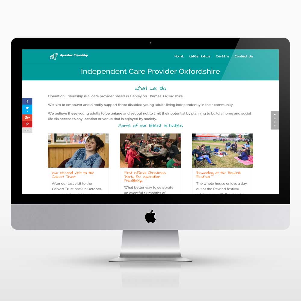 A new website design for Operation Friendship developed by Peppard Creative Oxfordshire