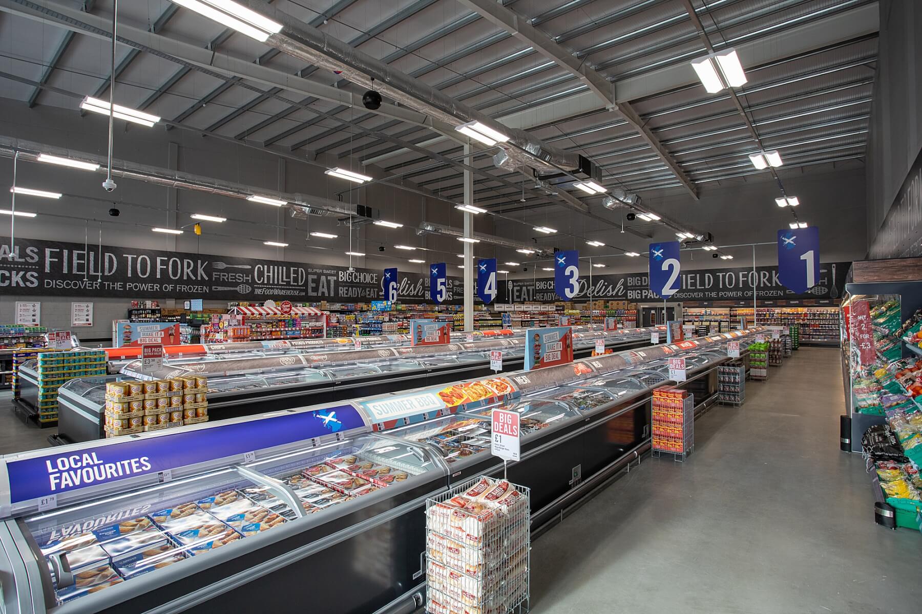 New store opening for Food Warehouse, Cumbernauld Blue Sky Photography