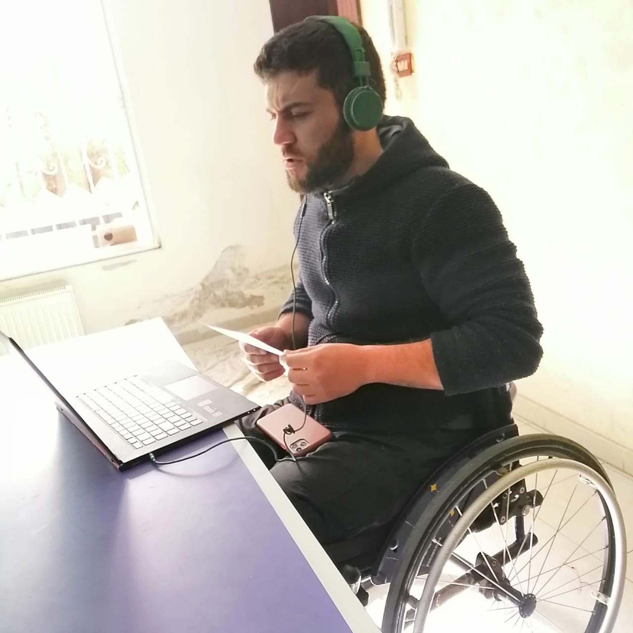 Online with person with disability