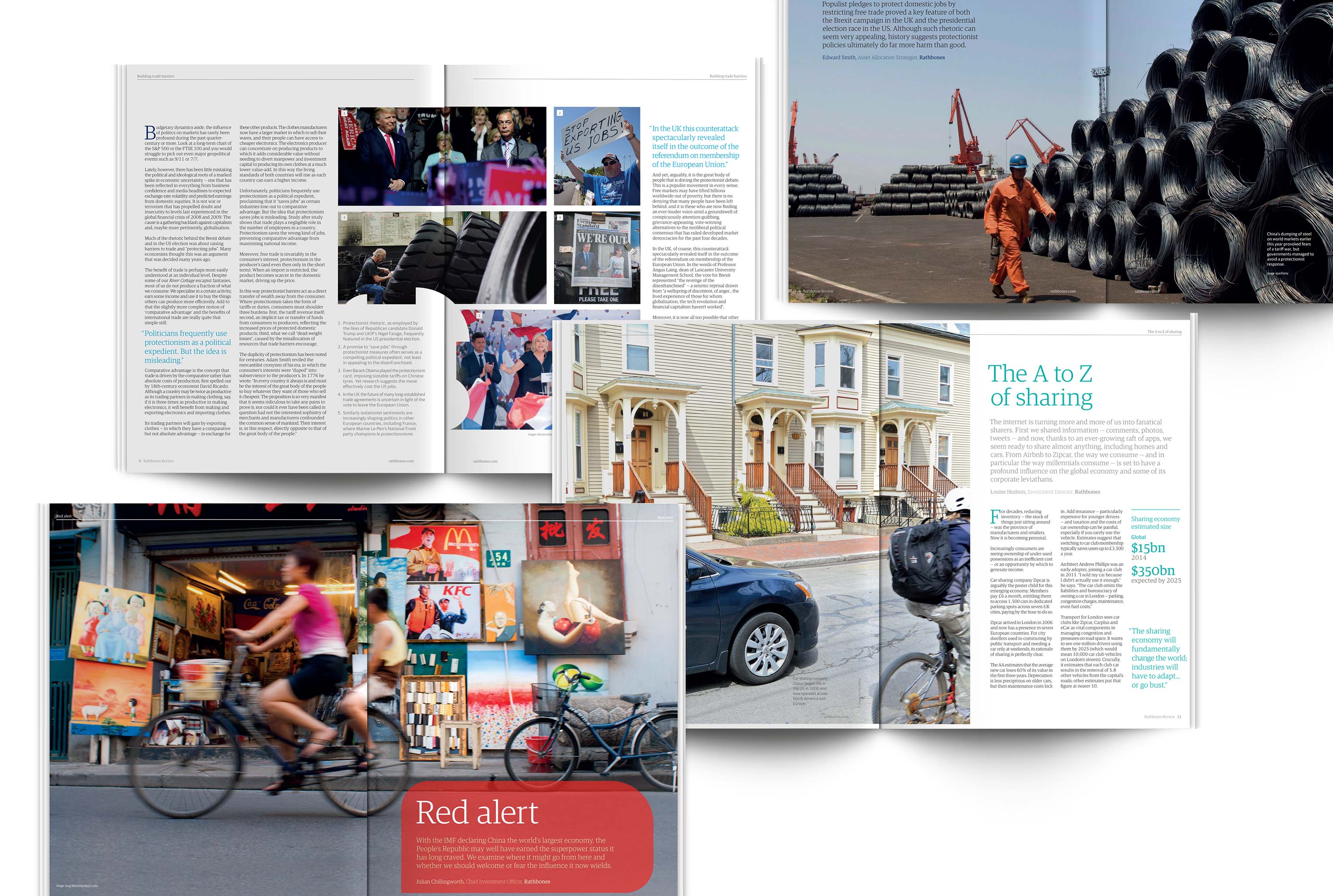 Rathbones Review magazine spreads