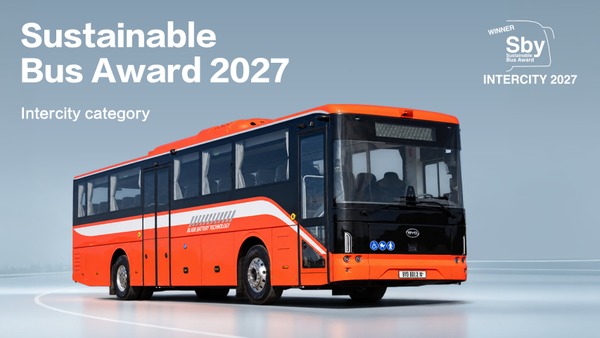BYD eBus B12.b HF Wins Sustainable Bus Award 2027 in Intercity category at FIAA Madrid