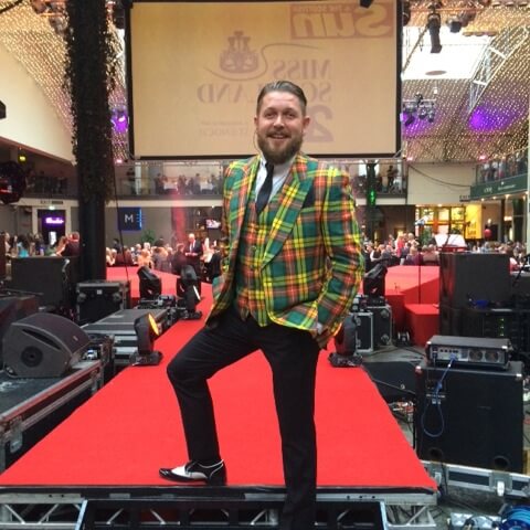 blog-miss-scotland mike keat wears a cad and the dandy tartan jacket and waistcoat