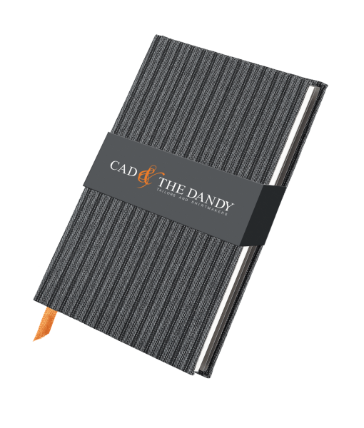 menswear-accessories-cloth-bound-notebook-charcoal-pinstripe-1 Cad & The Dandy Cloth Bound Pinstripe Notebook