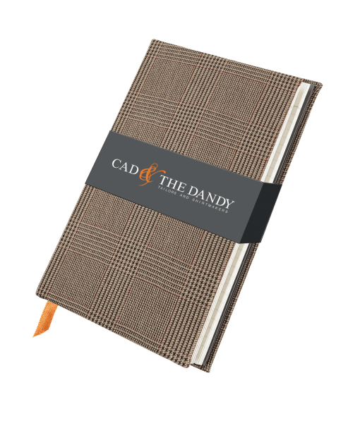 menswear-accessories-cloth-bound-notebook-brown-prince-of-wales-1 Cad & The Dandy Cloth Bound Prince of Wales Notebook