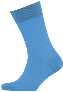 Cad & The Dandy Cotton Ribbed Sky Blue Socks