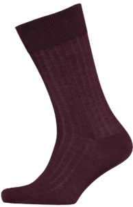 Cad & The Dandy Cotton Ribbed Burgundy Socks