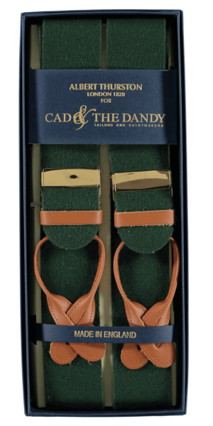 menswear-braces-albert-thurston-green-tan-boxcloth-1 Cad & The Dandy Albert Thurston Green & Tan Braces