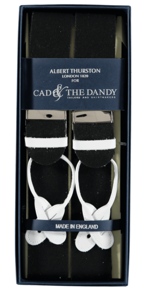 menswear-braces-albert-thurston-black-boxcloth-1 Cad & The Dandy Albert Thurston Black Braces