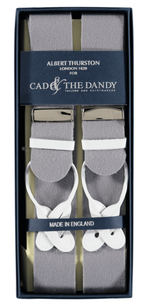 menswear-braces-albert-thurston-grey-white-boxcloth-1 Cad & The Dandy Albert Thurston Grey & White Braces