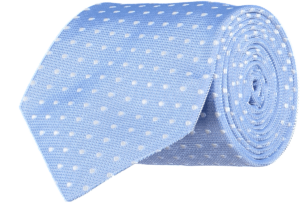 menswear-accessories-tie-silk-sky-blue-white-spots-1 Cad & The Dandy Silk Blue and White Spotted Tie