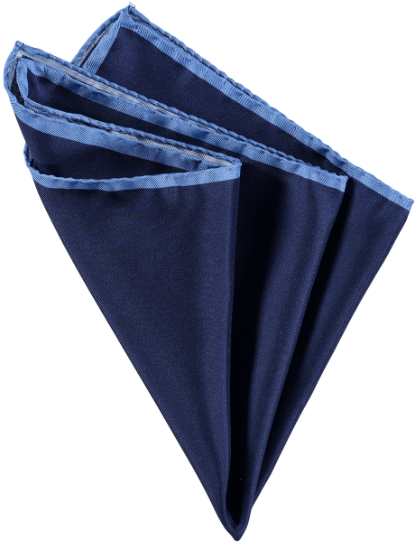 menswear-accessories-silk-pocket-square-navy-sky-blue-plain-1 Cad & The Dandy Silk Pocket Square